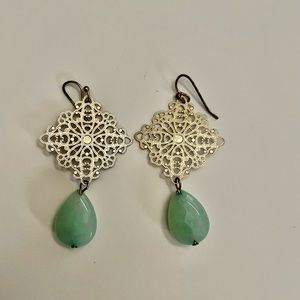 Gold and Green Earrings